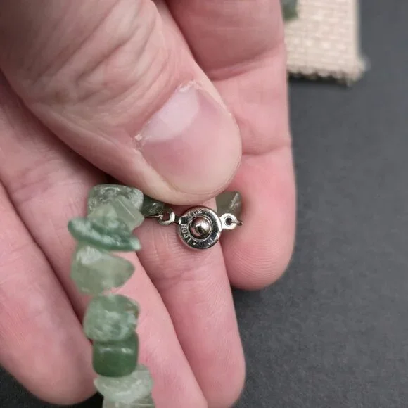 34 Inch Green Aventurine Stone Long Necklace B1047 - Picture 5 of 7